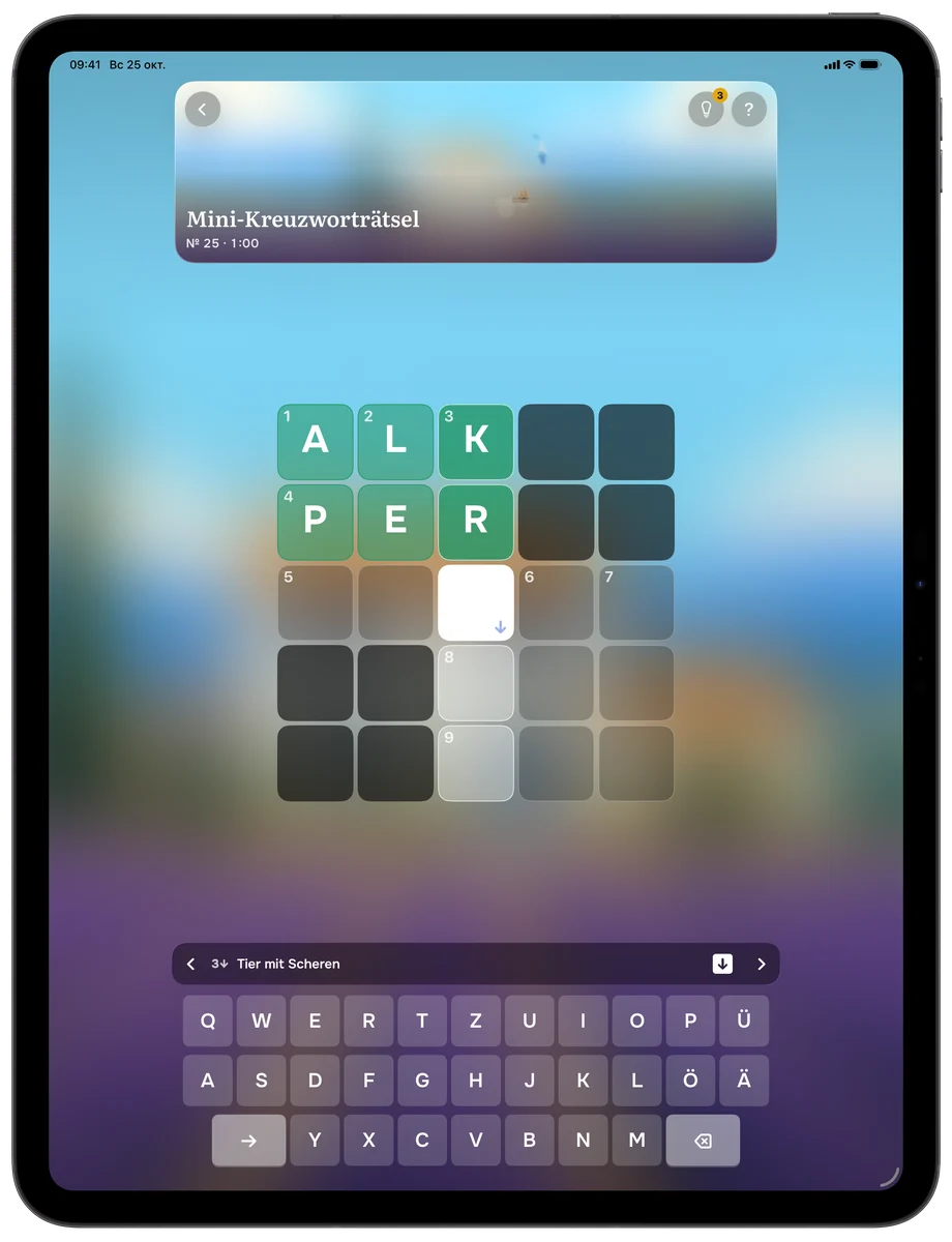 Mini-Kreuzworträtsel — Letriko (iPad)